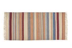 Tapis rectangulaire rayé multicolore en coton 60 x 120 cm SUPLA