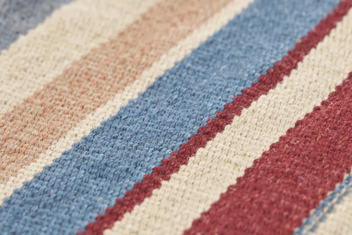 Tapis rectangulaire rayé multicolore en coton 60 x 120 cm SUPLA