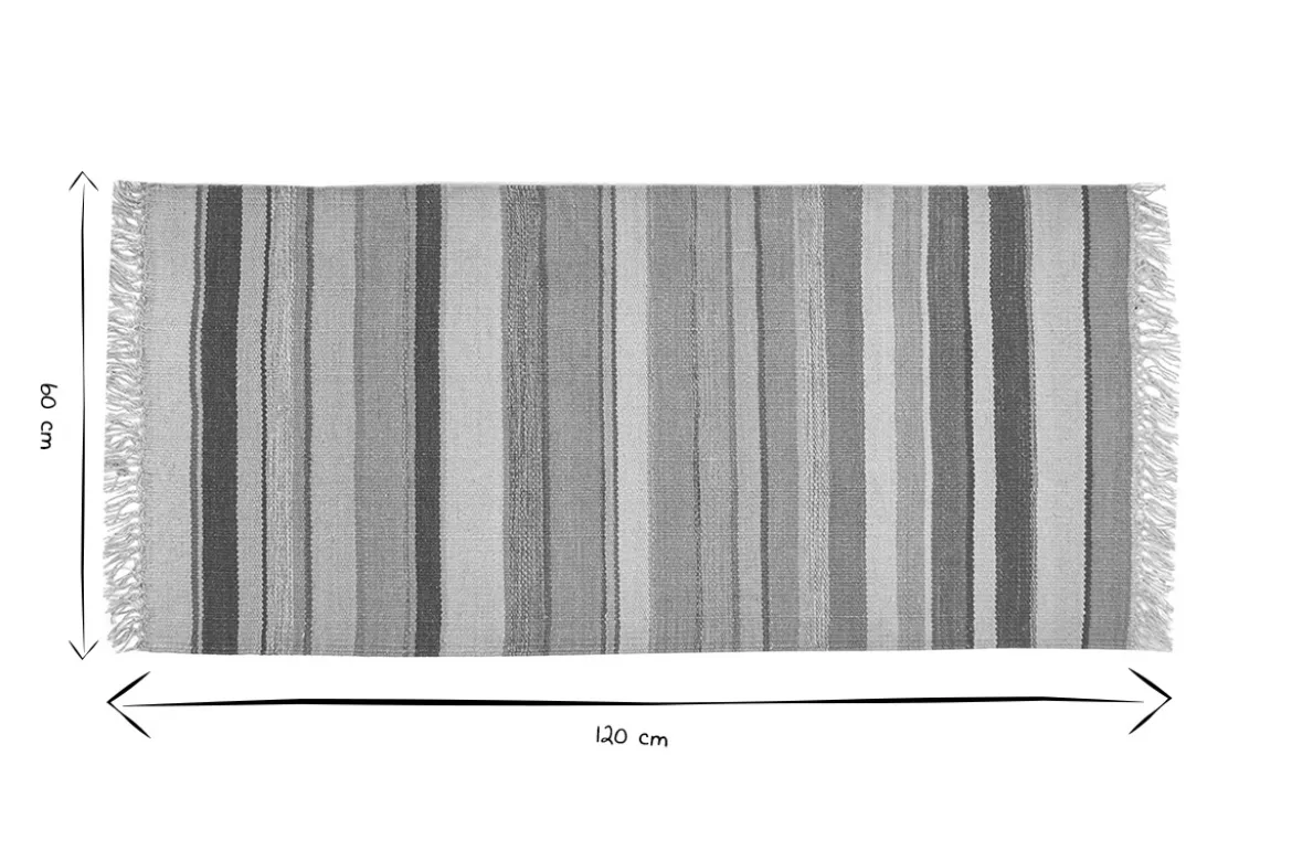 Tapis rectangulaire rayé multicolore en coton 60 x 120 cm SUPLA