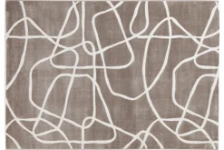 Tapis rectangulaire taupe à motifs line art 160 x 230 cm APOLLINE