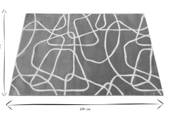 Tapis rectangulaire taupe à motifs line art 160 x 230 cm APOLLINE