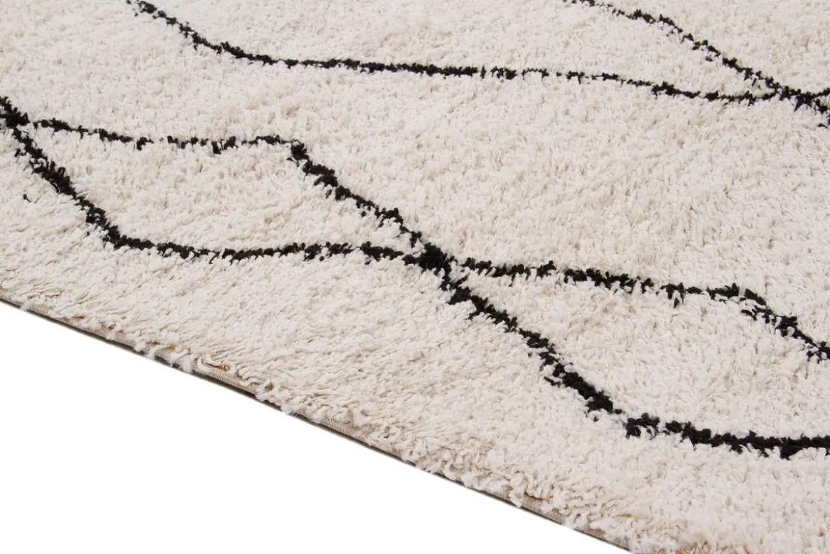 Tapis style berbère motif noir 160 x 230 cm TRIBU