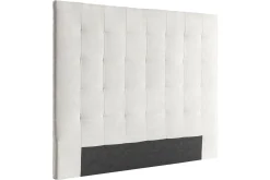 Tête de lit capitonnée en tissu beige clair naturel L160 cm HALCIONA