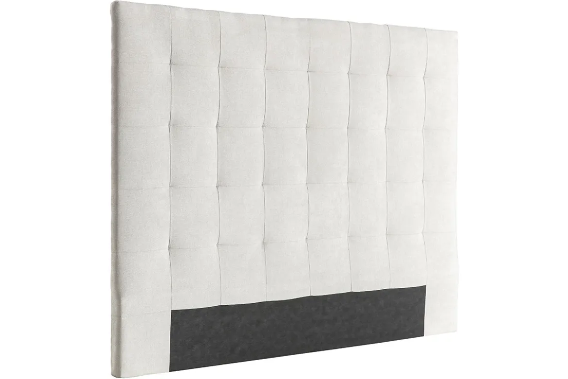 Tête de lit capitonnée en tissu beige clair naturel L140 cm HALCIONA