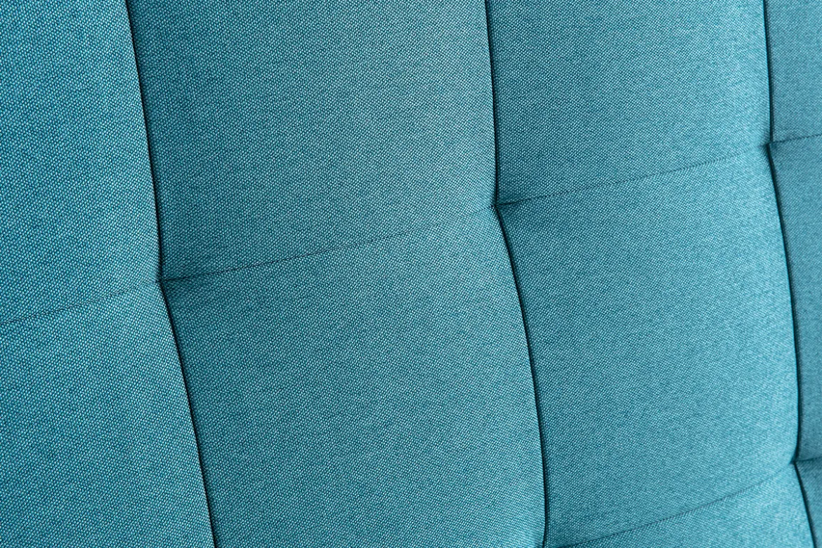 Tête de lit capitonnée en tissu bleu canard L160 cm HALCIONA