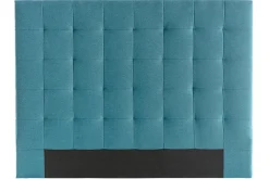 Tête de lit capitonnée en tissu bleu canard L140 cm HALCIONA