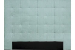 Tête de lit capitonnée en tissu effet velours vert lagon L160 cm HALCIONA