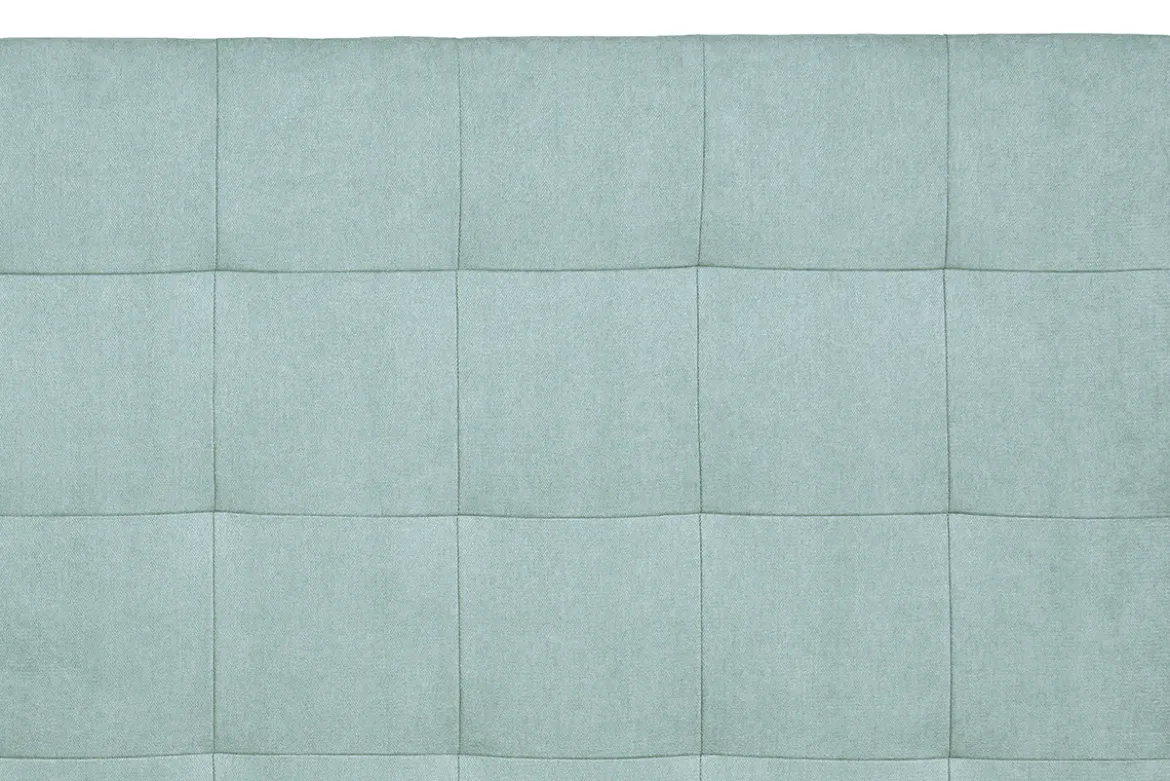 Tête de lit capitonnée en tissu effet velours vert lagon L160 cm HALCIONA