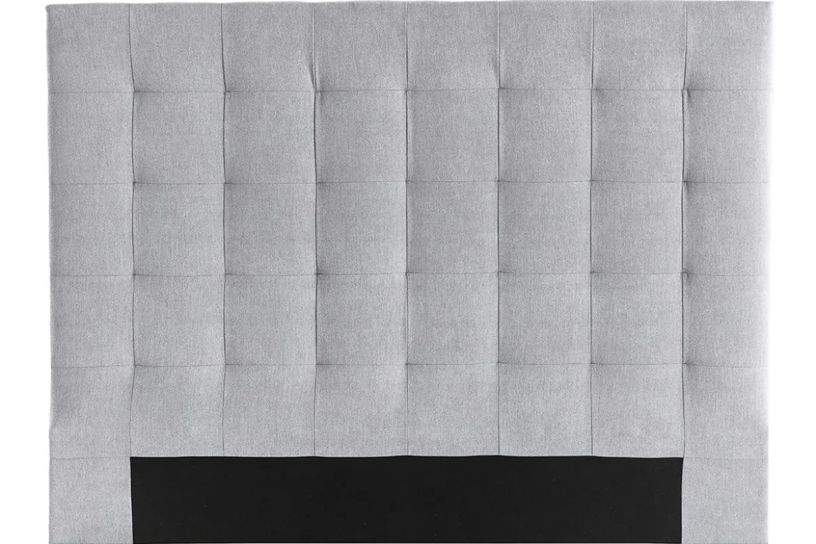 Tête de lit capitonnée en tissu gris L160 cm HALCIONA