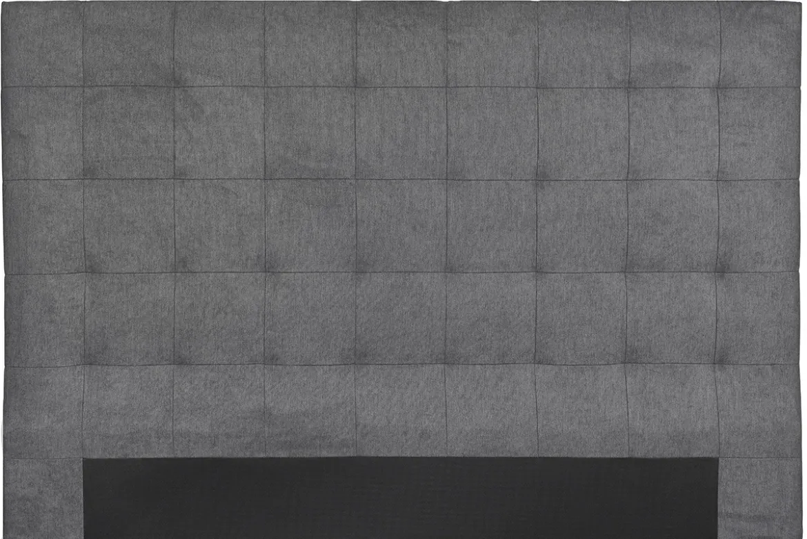 Tête de lit capitonnée en tissu gris anthracite L180 cm HALCIONA