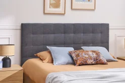 Tête de lit capitonnée en tissu gris anthracite L180 cm HALCIONA