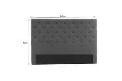 Tête de lit capitonnée en tissu gris foncé L160 cm ENGUERRAND