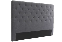 Tête de lit capitonnée en tissu gris foncé L160 cm ENGUERRAND