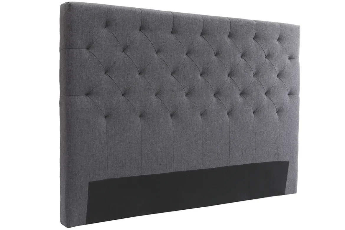 Tête de lit capitonnée en tissu gris foncé L160 cm ENGUERRAND