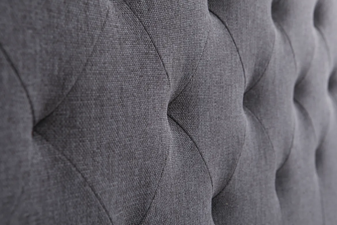 Tête de lit capitonnée en tissu gris foncé L160 cm ENGUERRAND