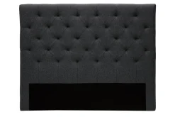 Tête de lit capitonnée en tissu gris foncé L140 cm ENGUERRAND
