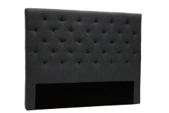 Tête de lit capitonnée en tissu gris foncé L140 cm ENGUERRAND