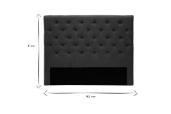 Tête de lit capitonnée en tissu gris foncé L140 cm ENGUERRAND