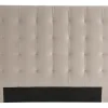 Tête de lit capitonnée en tissu velours taupe L160 cm HALCIONA