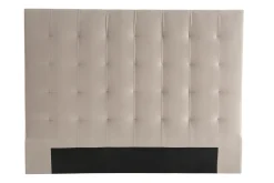 Tête de lit capitonnée en tissu velours taupe L160 cm HALCIONA