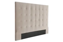 Tête de lit capitonnée en tissu velours taupe L160 cm HALCIONA
