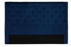 Tête de lit capitonnée en tissu velours bleu nuit L160 cm ENGUERRAND