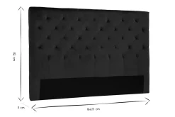 Tête de lit capitonnée en tissu velours bleu nuit L160 cm ENGUERRAND
