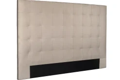 Tête de lit capitonnée en tissu velours taupe L180 cm HALCIONA