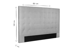 Tête de lit capitonnée en tissu velours taupe L180 cm HALCIONA