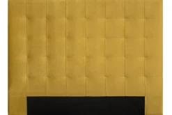 Tête de lit capitonnée en tissu velours jaune moutarde L160 cm HALCIONA