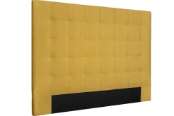 Tête de lit capitonnée en tissu velours jaune moutarde L160 cm HALCIONA