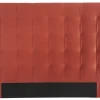 Tête de lit capitonnée en tissu velours terracotta L160 cm HALCIONA