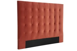 Tête de lit capitonnée en tissu velours terracotta L160 cm HALCIONA