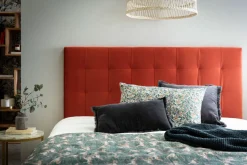 Tête de lit capitonnée en tissu velours terracotta L160 cm HALCIONA