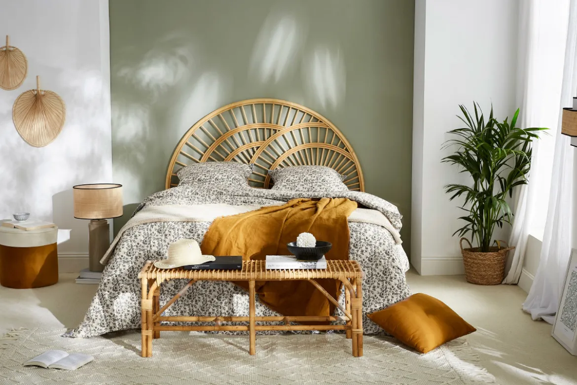 Tête de lit déco en rotin naturel L160 cm SUNNY