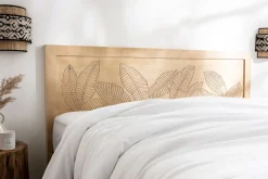 Tête de lit en bois manguier massif gravé L165 cm VIBES