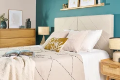 Tête de lit en tissu beige L160 cm AVAH