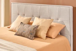 Tête de lit en tissu effet velours texturé beige L170 cm SUKA