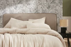 Tête de lit en tissu effet velours beige naturel L175 cm MARCIA
