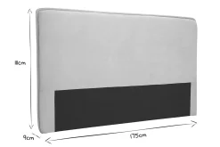 Tête de lit en tissu effet velours beige naturel L175 cm MARCIA
