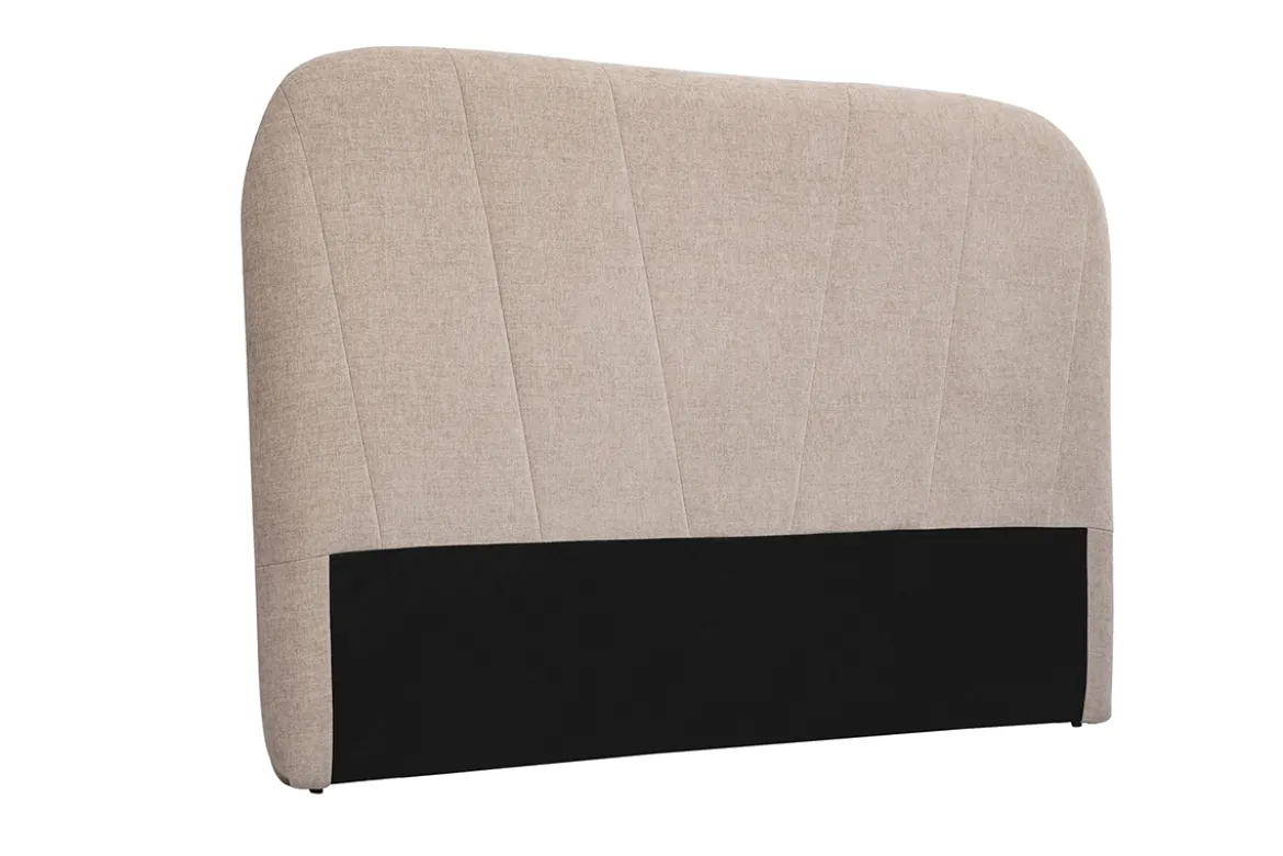 Tête de lit en tissu effet velours texturé beige L169 cm ALANIS
