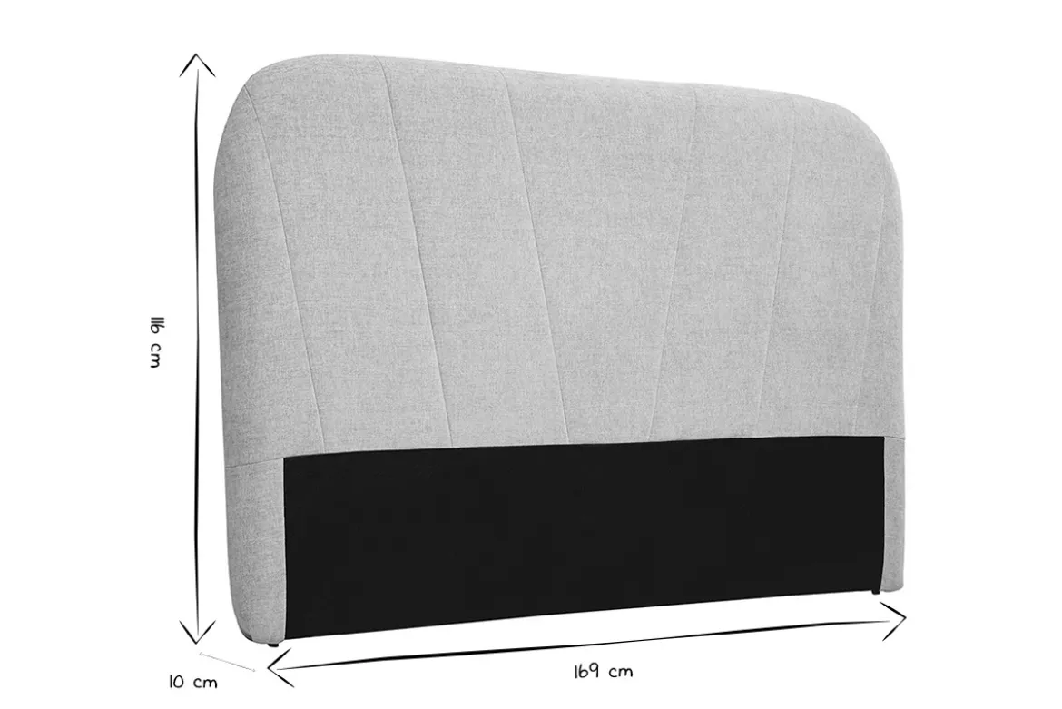 Tête de lit en tissu effet velours texturé beige L169 cm ALANIS