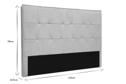 Tête de lit en tissu gris L170 cm SUKA