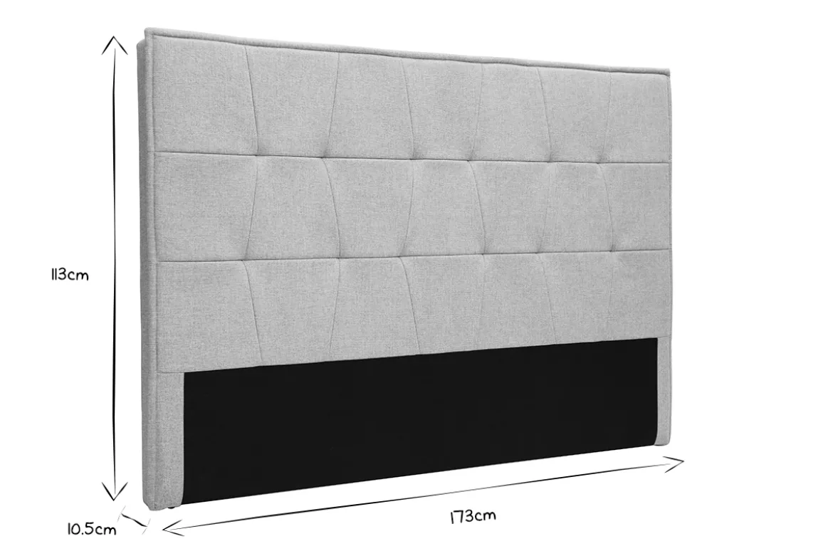 Tête de lit en tissu gris L170 cm SUKA