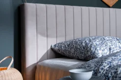 Tête de lit en tissu velours taupe L170 cm NEHA