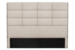 Tête de lit moderne en tissu beige naturel L160 cm ANATOLE