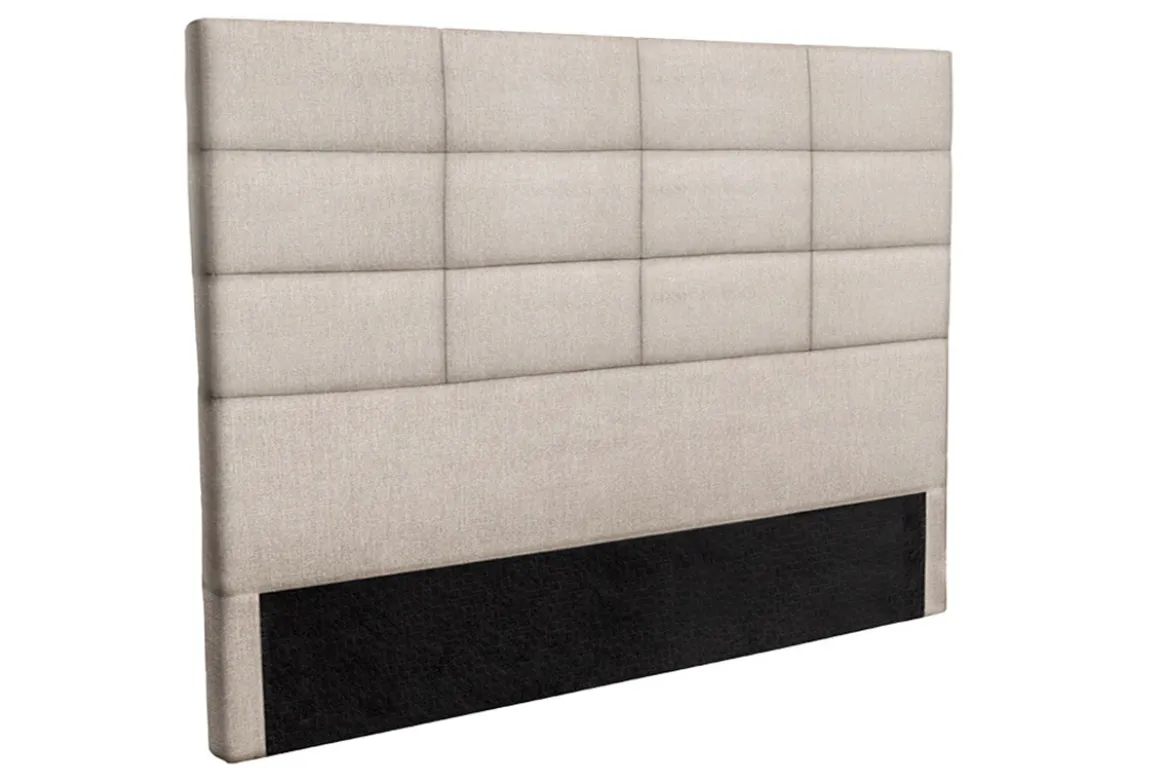 Tête de lit moderne en tissu beige naturel L160 cm ANATOLE