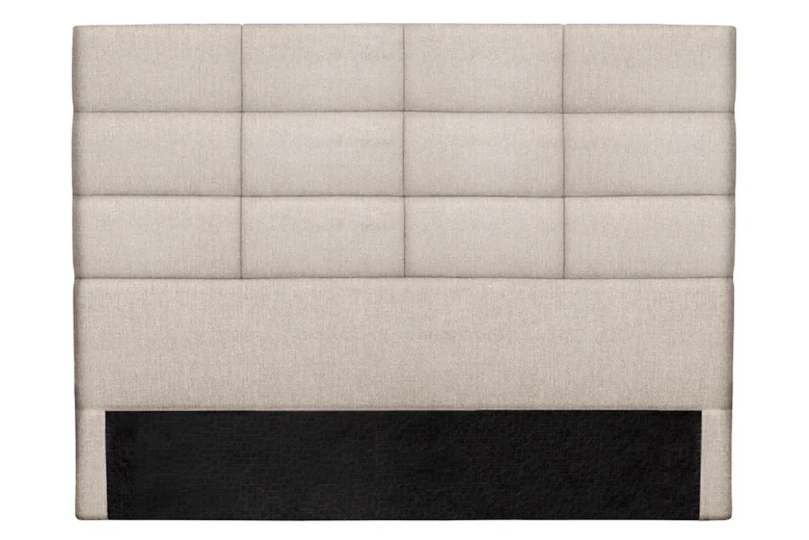 Tête de lit moderne en tissu beige naturel L160 cm ANATOLE