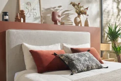 Tête de lit à suspendre en tissu beige L180 cm LILY