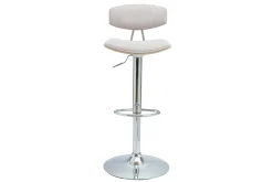 VASCO Tabourets de bar design réglables en tissu effet velours texturé beige et métal ( lot de 2 )